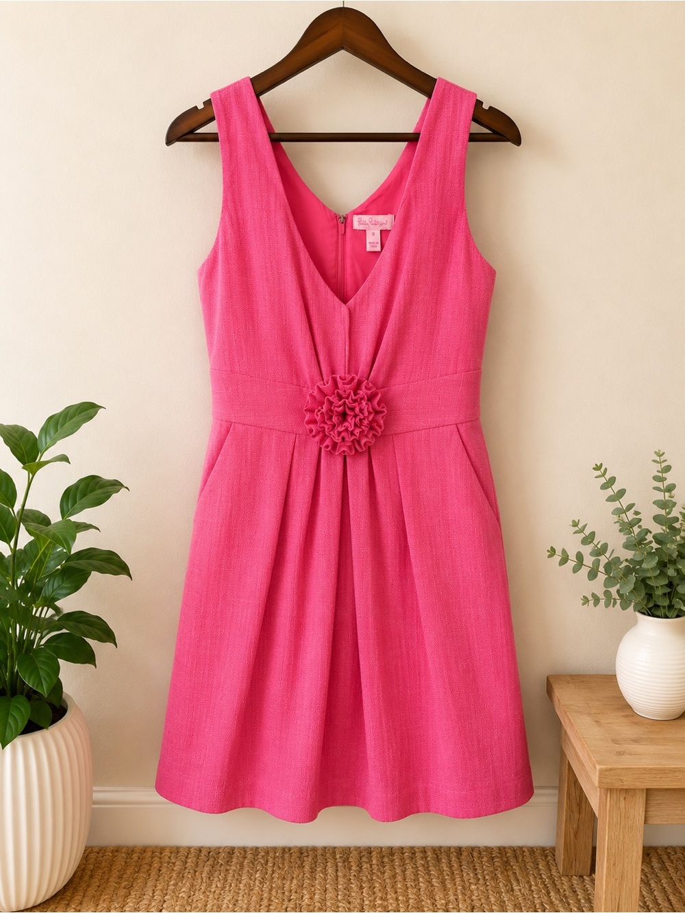 Lilly Pulitzer Pink Rosette Sheath Dress – Size 8